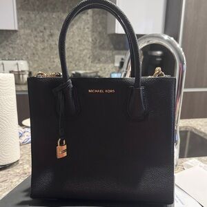 Michael Kors Black Satchel with Gold Accents